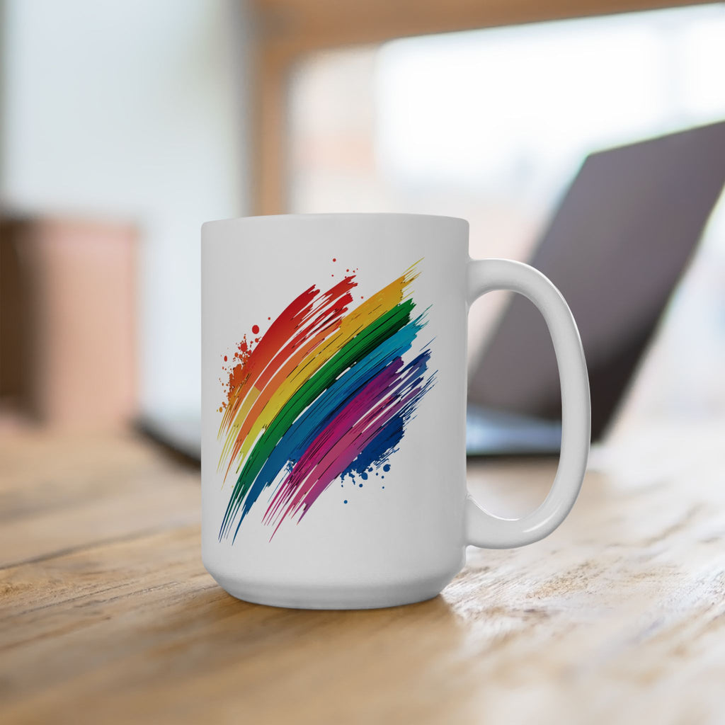 Rainbow Brush White Mug