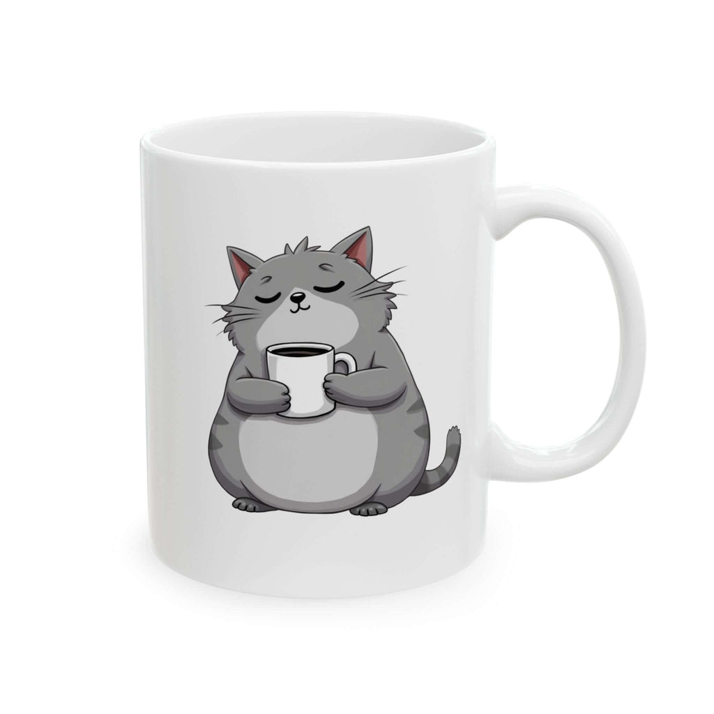 Chubby Gray Cat Mug