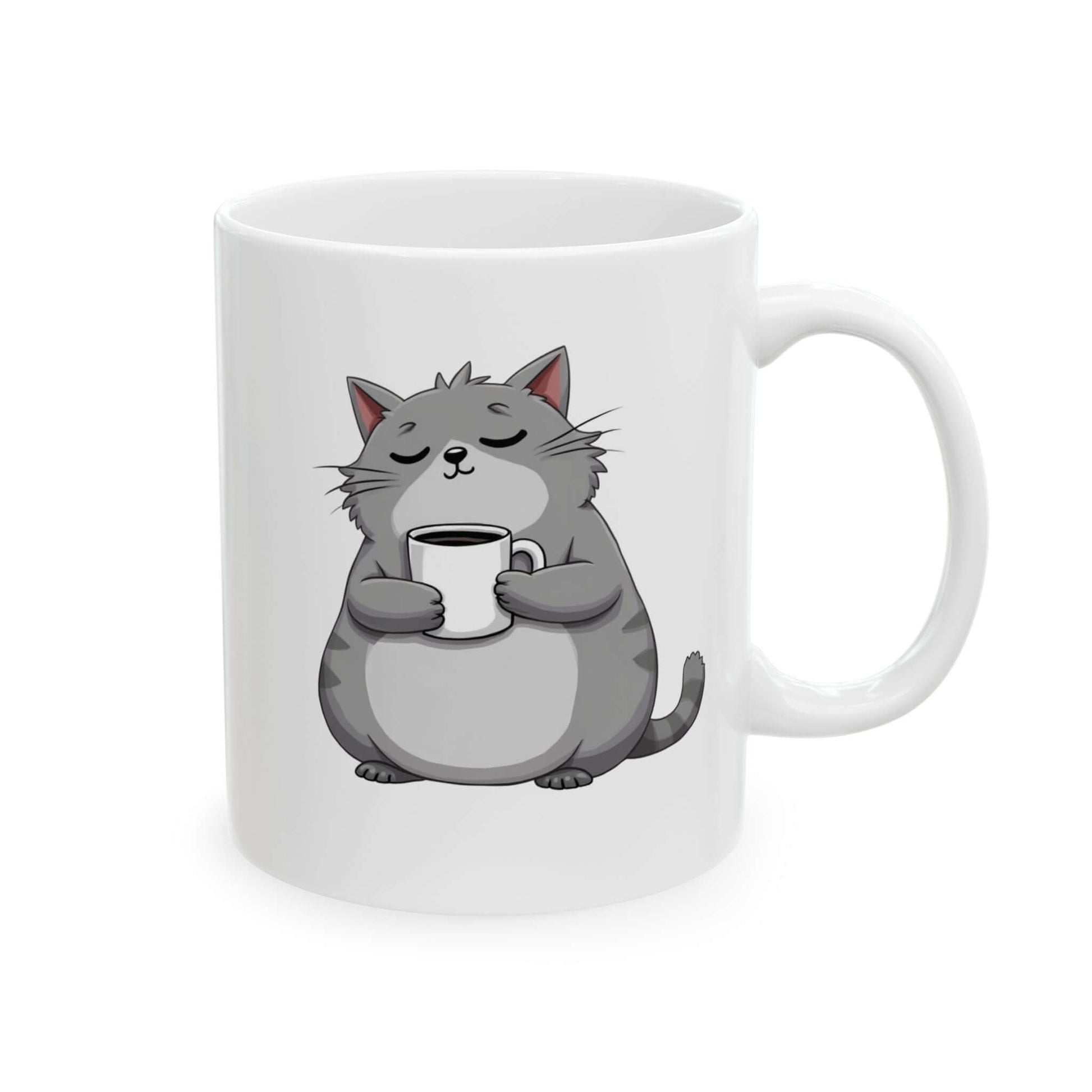 Chubby Gray Cat Mug