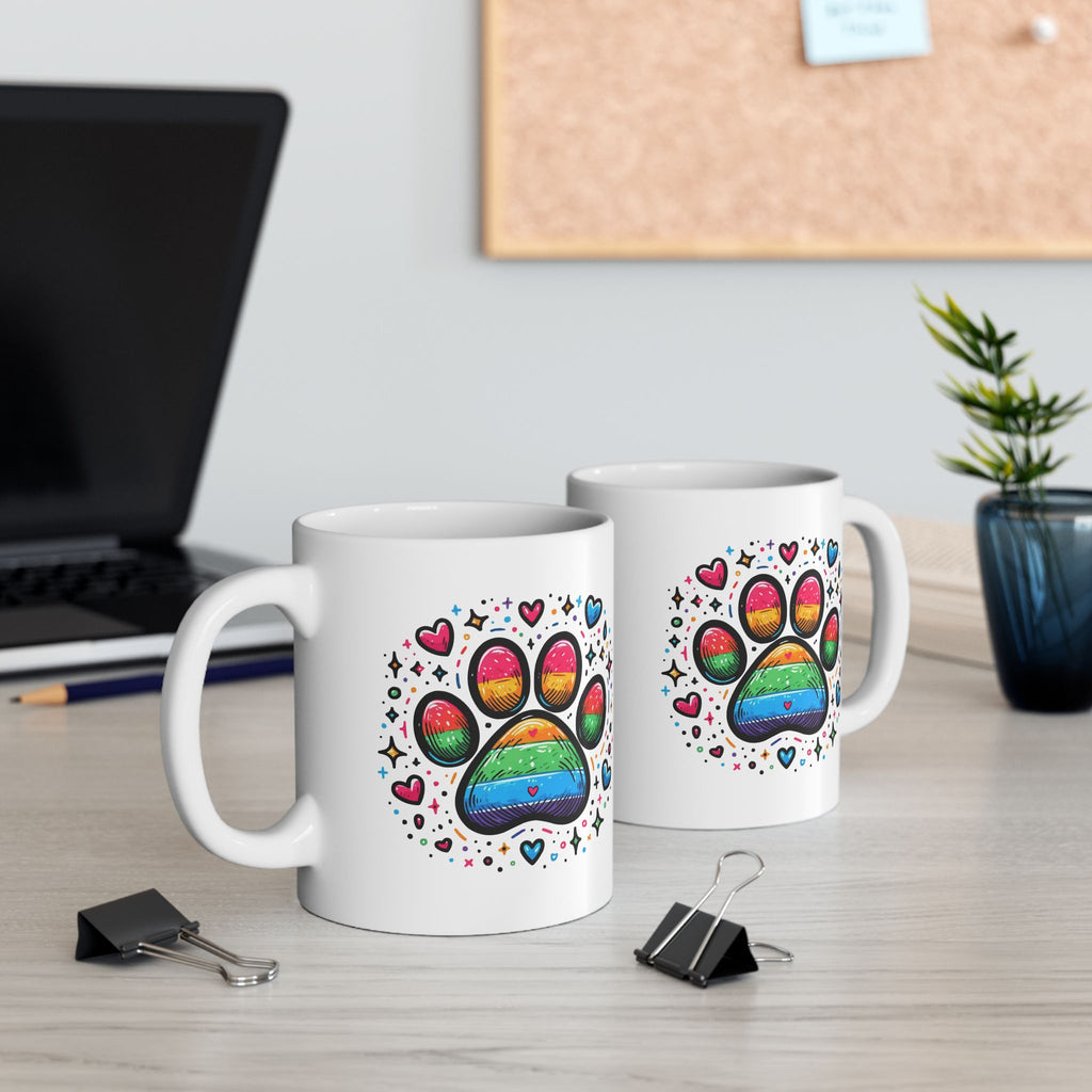 Love & Pride Paw Prints Mug