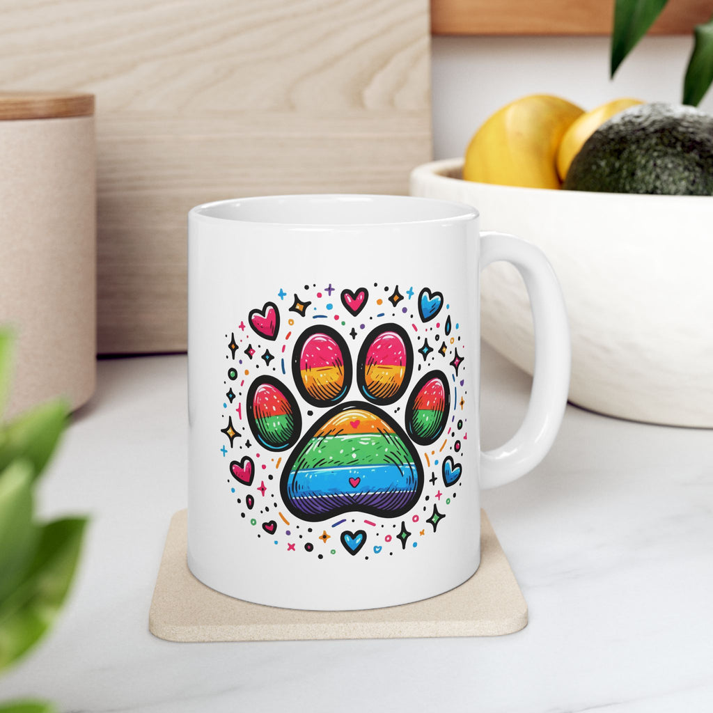 Love & Pride Paw Prints Mug