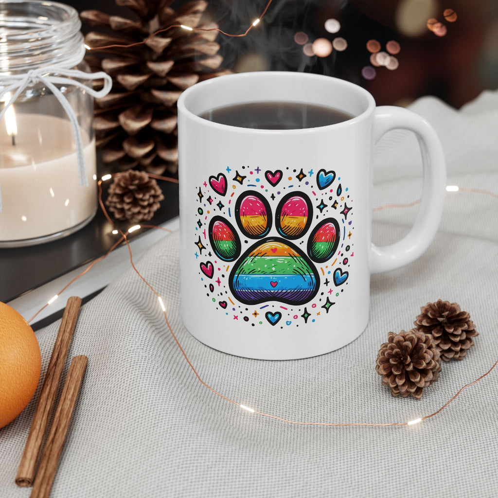 Love & Pride Paw Prints Mug