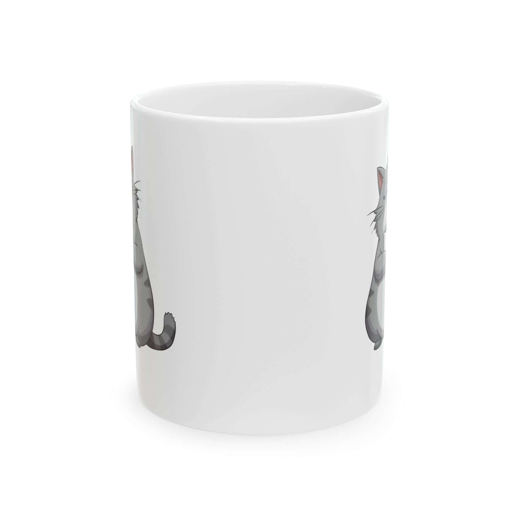 Chubby Gray Cat Mug