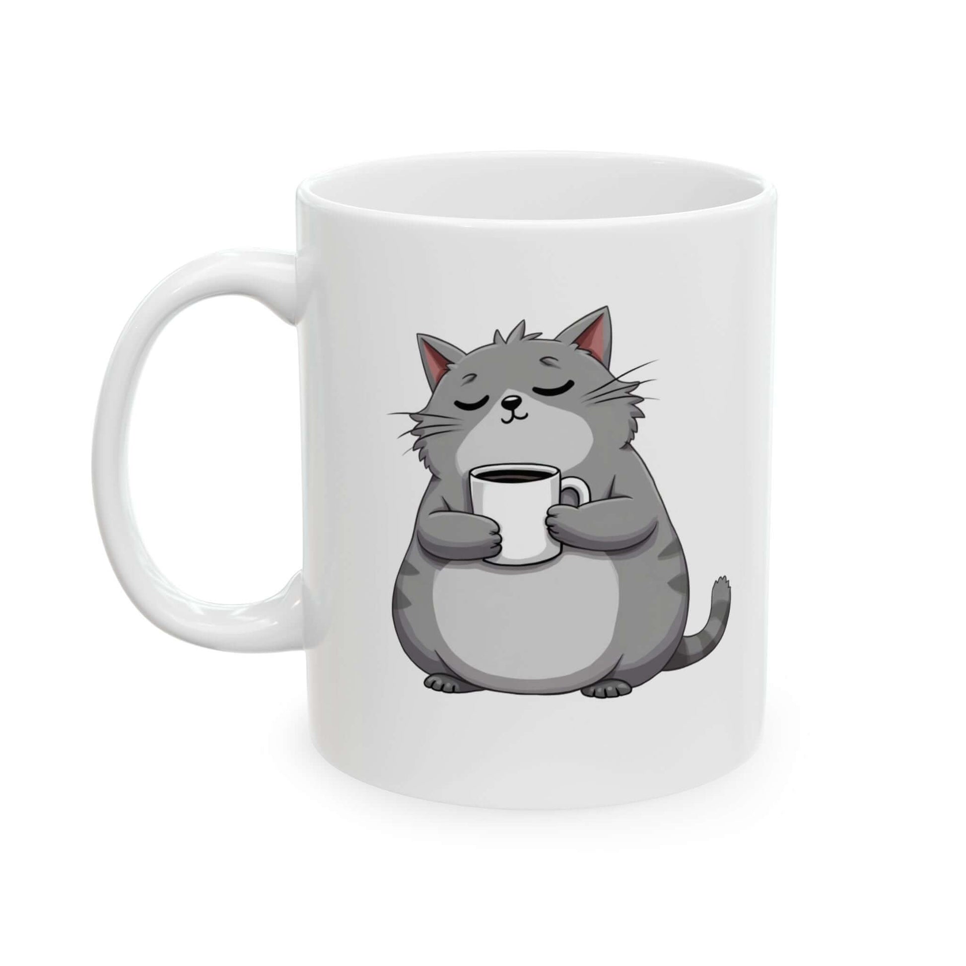 Chubby Gray Cat Mug