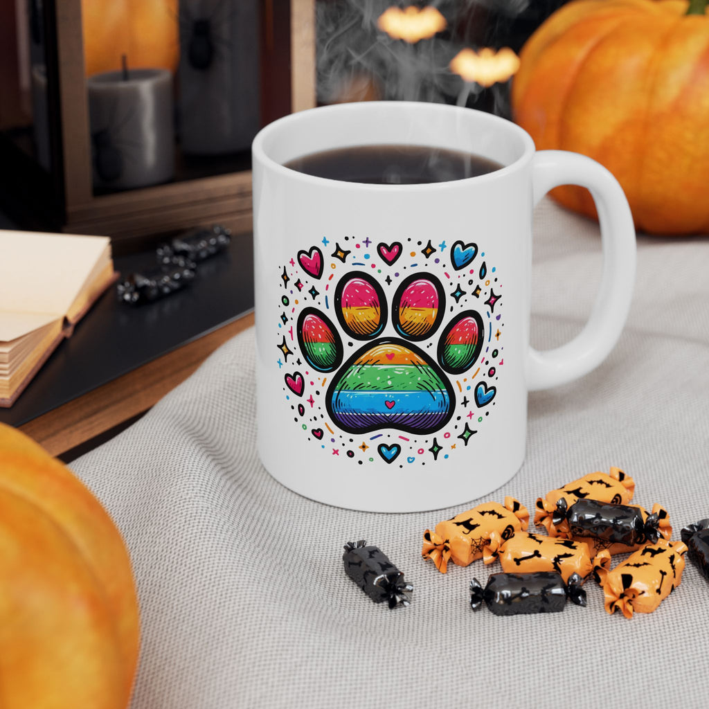 Love & Pride Paw Prints Mug